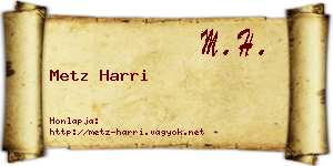 Metz Harri névjegykártya